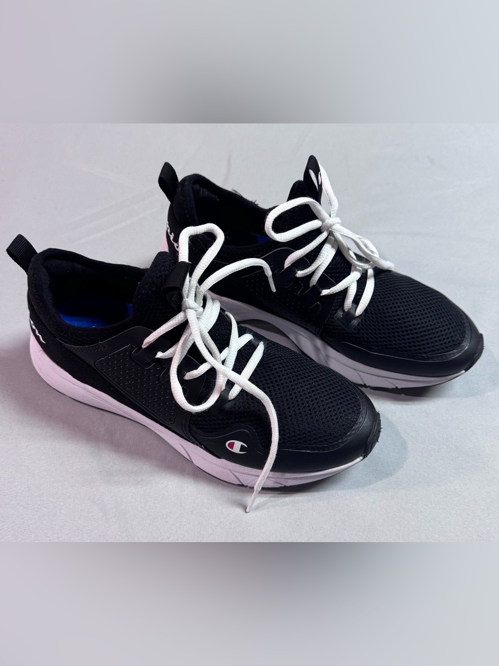 Champion Women Black Canvas Low-Top Sneakers Size 8 - Picture 4 of 8